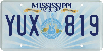 MS license plate YUX819
