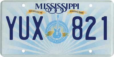 MS license plate YUX821