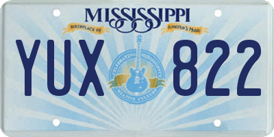 MS license plate YUX822