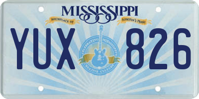MS license plate YUX826