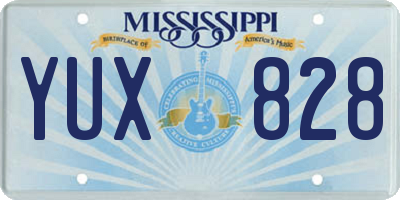 MS license plate YUX828