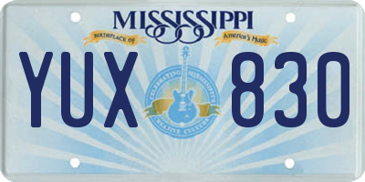 MS license plate YUX830