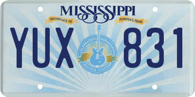 MS license plate YUX831
