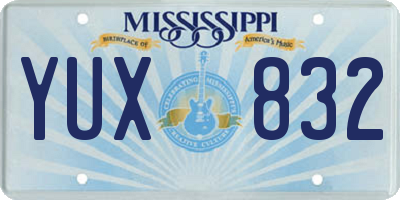 MS license plate YUX832