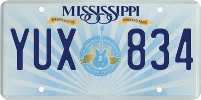 MS license plate YUX834
