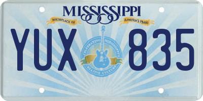 MS license plate YUX835