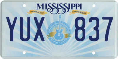 MS license plate YUX837