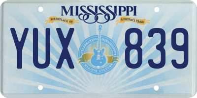 MS license plate YUX839