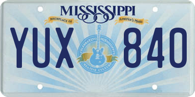 MS license plate YUX840