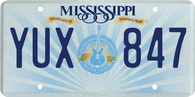 MS license plate YUX847