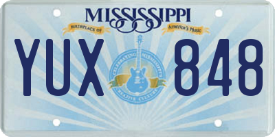 MS license plate YUX848