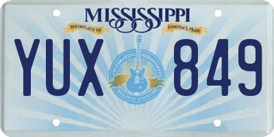MS license plate YUX849