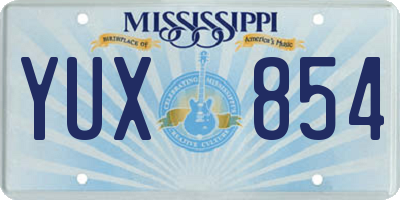 MS license plate YUX854