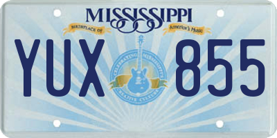MS license plate YUX855