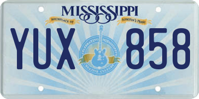 MS license plate YUX858