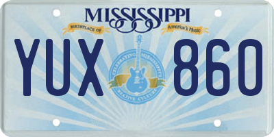 MS license plate YUX860