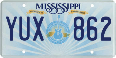 MS license plate YUX862