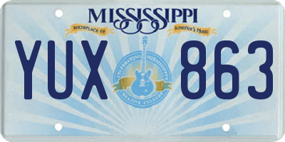MS license plate YUX863