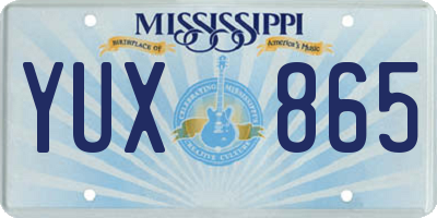 MS license plate YUX865