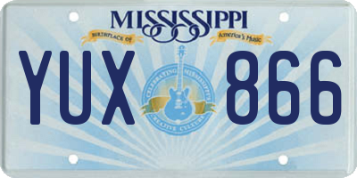 MS license plate YUX866