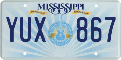 MS license plate YUX867