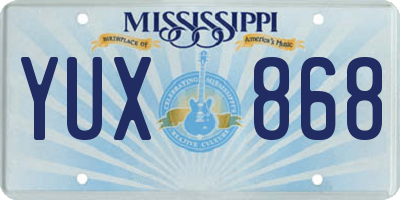 MS license plate YUX868