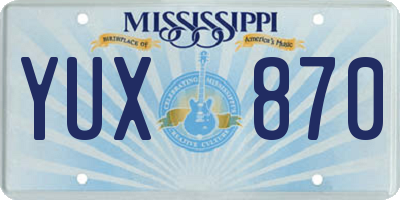 MS license plate YUX870