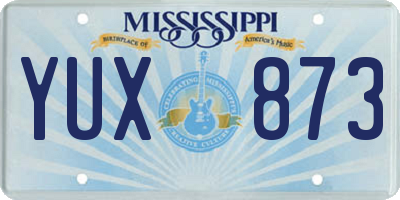 MS license plate YUX873