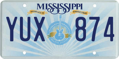 MS license plate YUX874