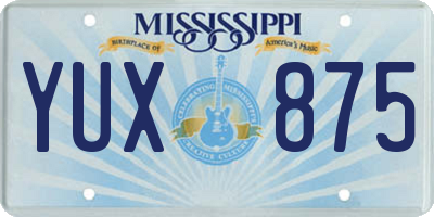 MS license plate YUX875