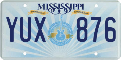 MS license plate YUX876