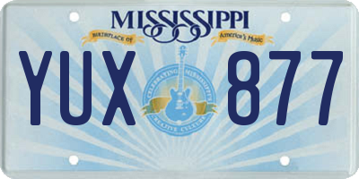 MS license plate YUX877