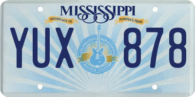 MS license plate YUX878