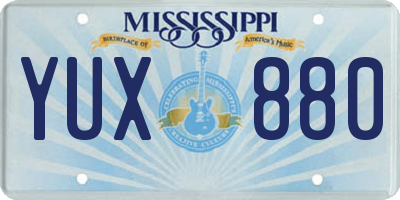 MS license plate YUX880