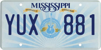 MS license plate YUX881