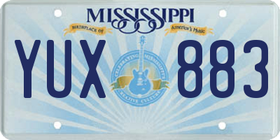 MS license plate YUX883