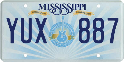 MS license plate YUX887