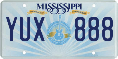 MS license plate YUX888