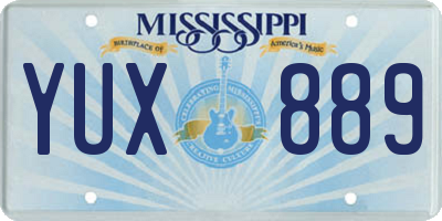 MS license plate YUX889