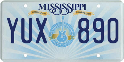 MS license plate YUX890