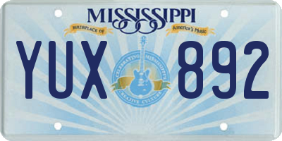MS license plate YUX892
