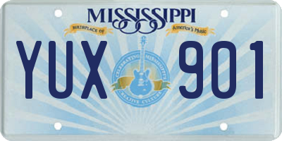 MS license plate YUX901