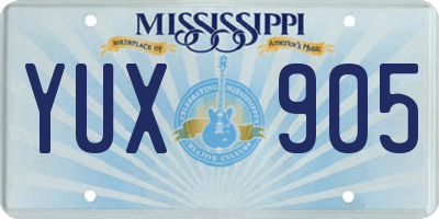 MS license plate YUX905