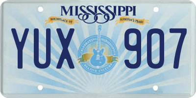 MS license plate YUX907
