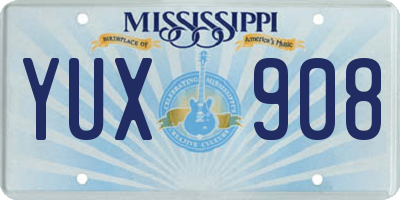 MS license plate YUX908