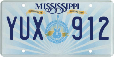 MS license plate YUX912