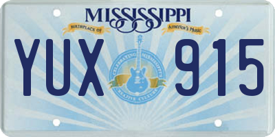 MS license plate YUX915
