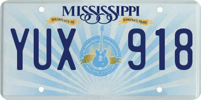 MS license plate YUX918