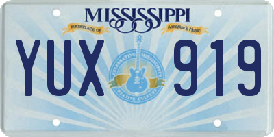 MS license plate YUX919