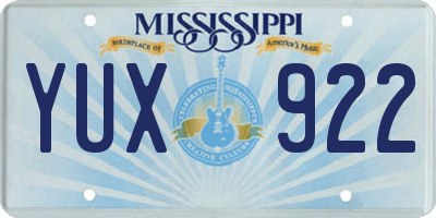 MS license plate YUX922